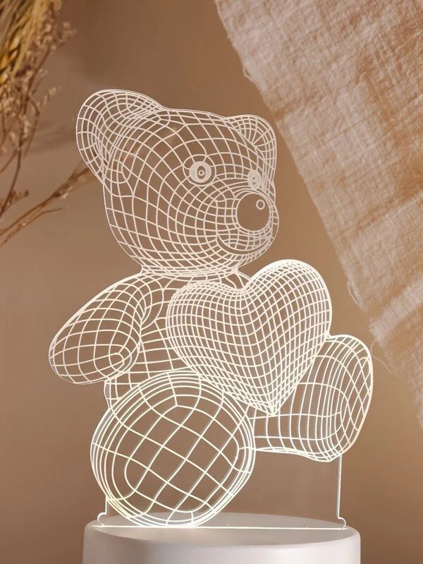 3D Bear Light With 3 Color Changeable 1pc