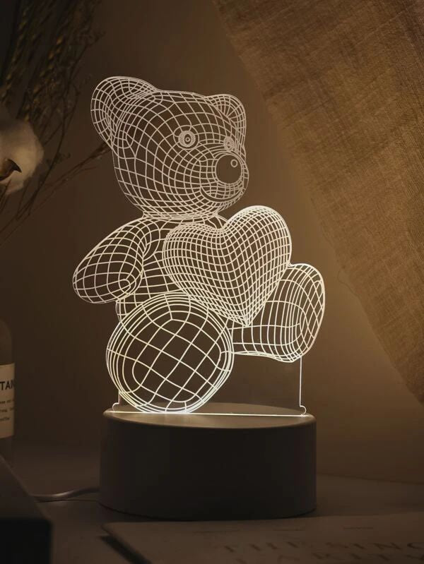 3D Bear Light With 3 Color Changeable 1pc