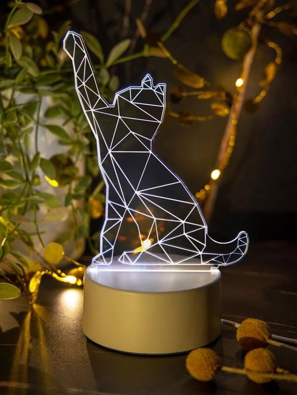3 Color Changeable 3D Cat Shaped Light