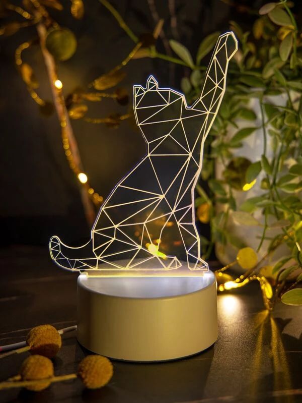 3 Color Changeable 3D Cat Shaped Light