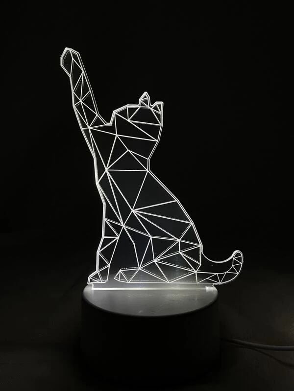 3 Color Changeable 3D Cat Shaped Light