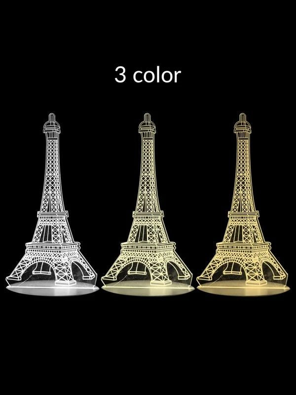 Changeable 3Color 3D Eiffel Tower Night Light
