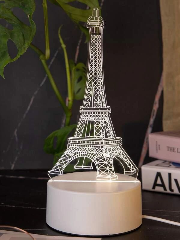 Changeable 3Color 3D Eiffel Tower Night Light