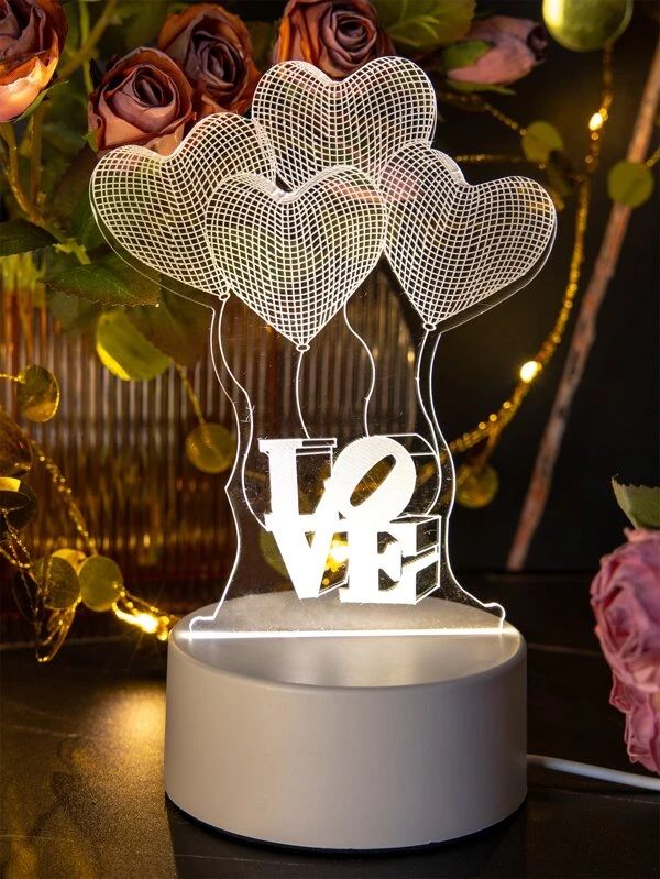 3 Color Changeable With 3D Heart Light 1pc