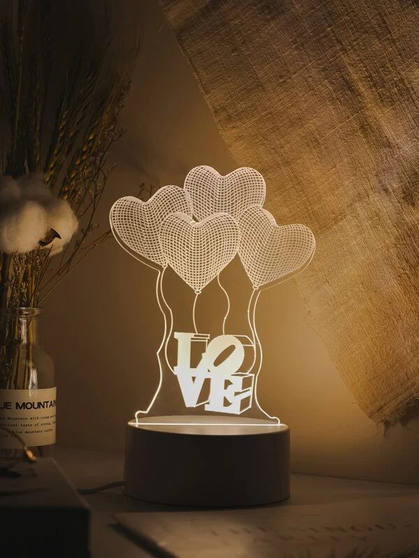 3 Color Changeable With 3D Heart Light 1pc