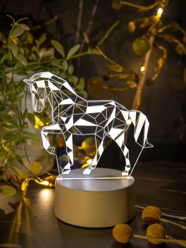 3 Color Changeable With 3D Horse Night Light