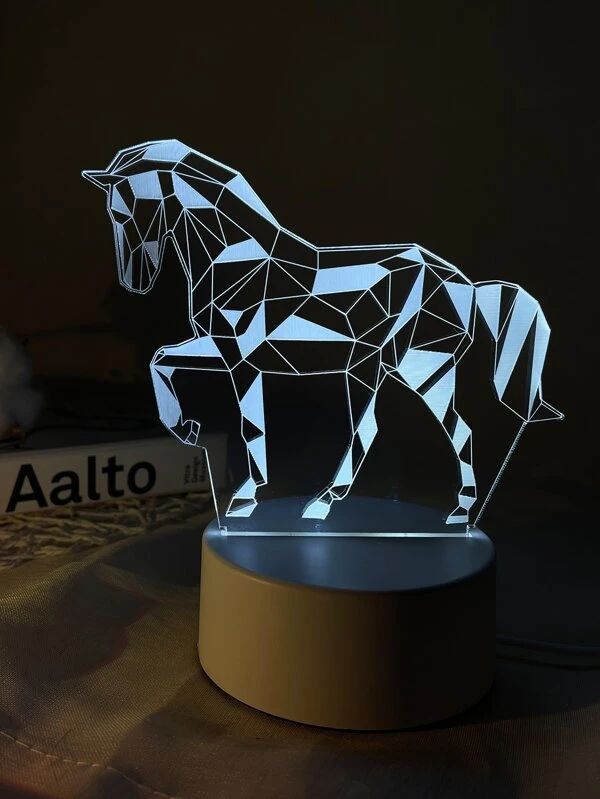 3 Color Changeable With 3D Horse Night Light