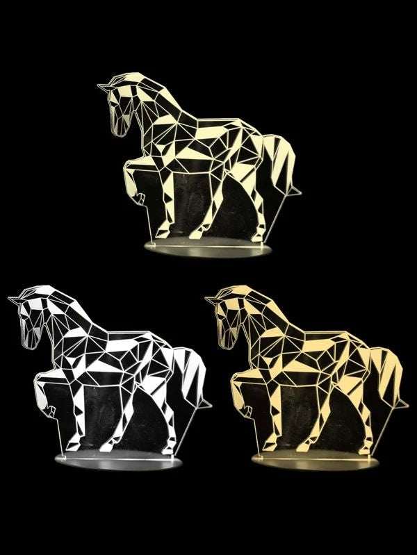 3 Color Changeable With 3D Horse Night Light