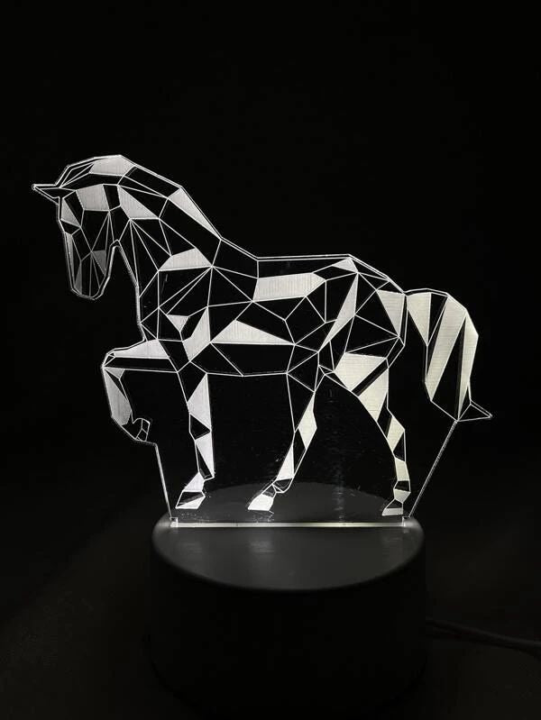 3 Color Changeable With 3D Horse Night Light