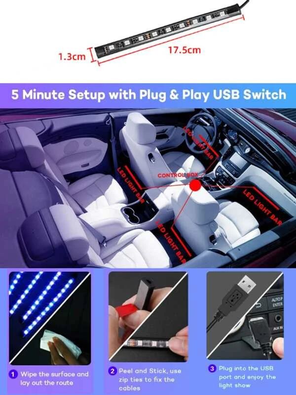 7 Color Options LED Car Light