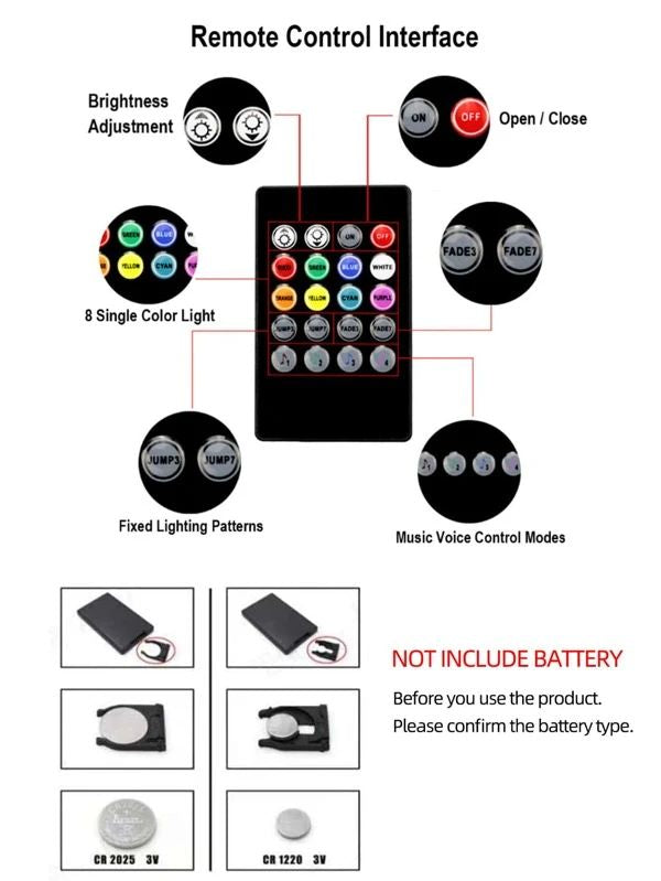 7 Color Options LED Car Light