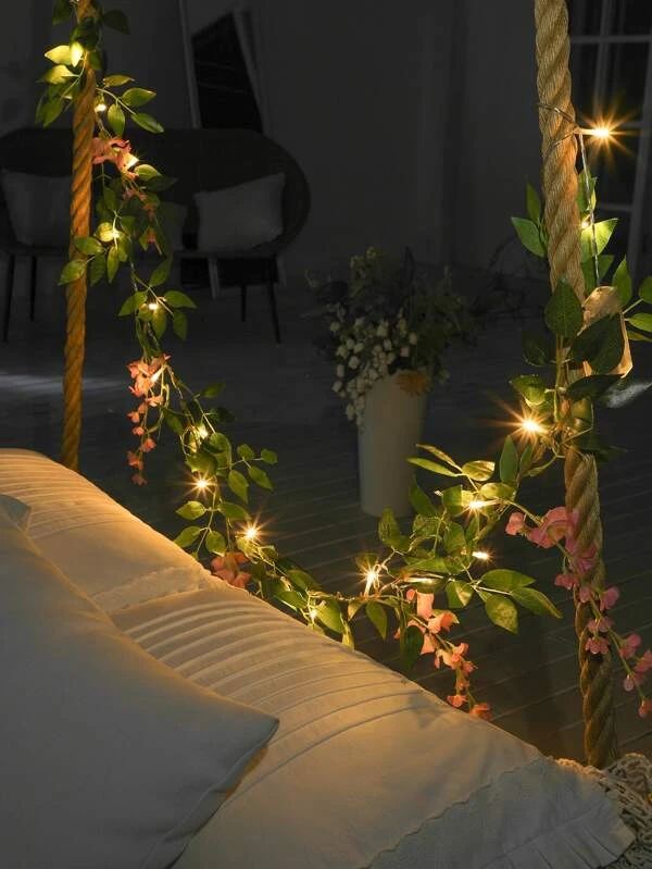 Artificial Flower Design String Light With 20pcs Bulbs