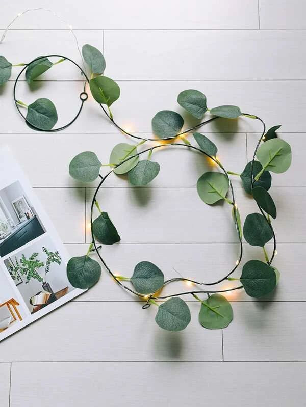 Artificial Leaf String Light With 20pcs Bulb 1pc