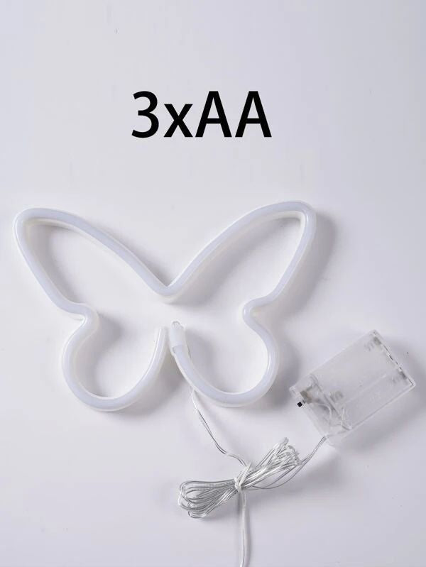 Butterfly Shaped Neon Rose Pink Light 1pc