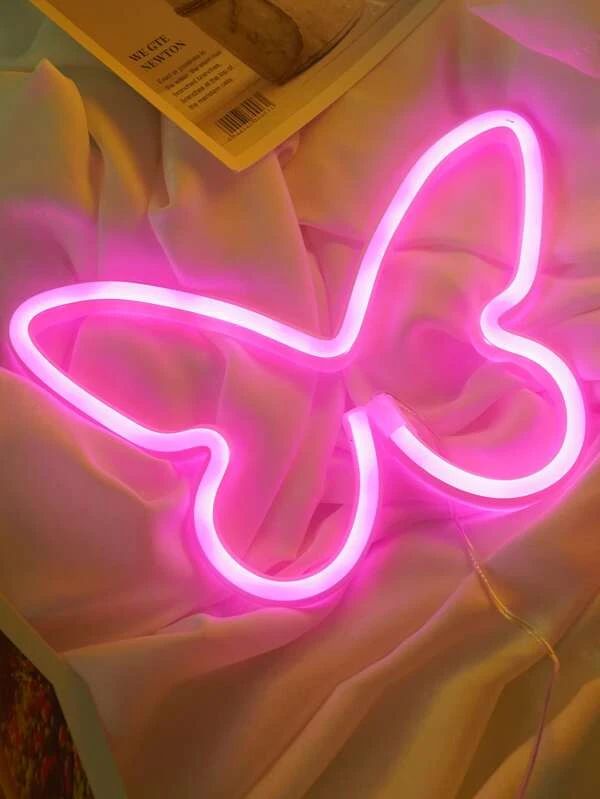 Butterfly Shaped Neon Rose Pink Light 1pc