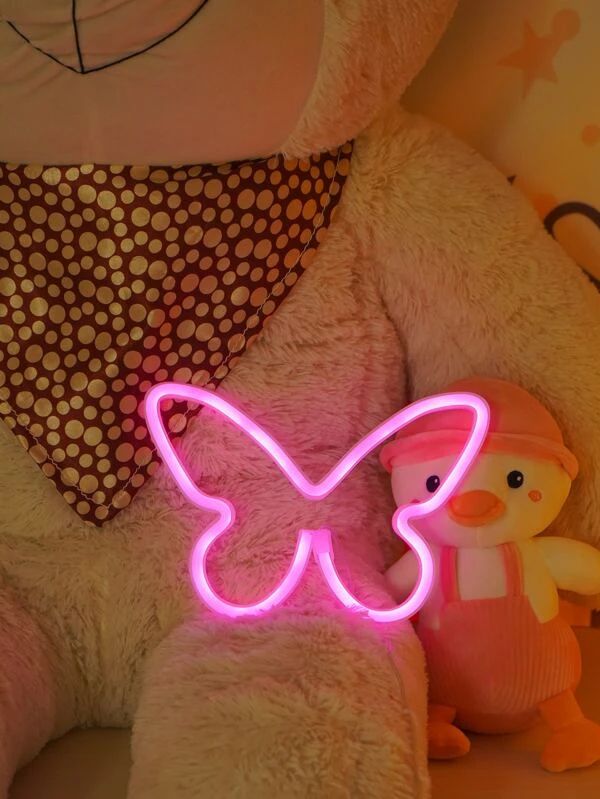 Butterfly Shaped Neon Rose Pink Light 1pc