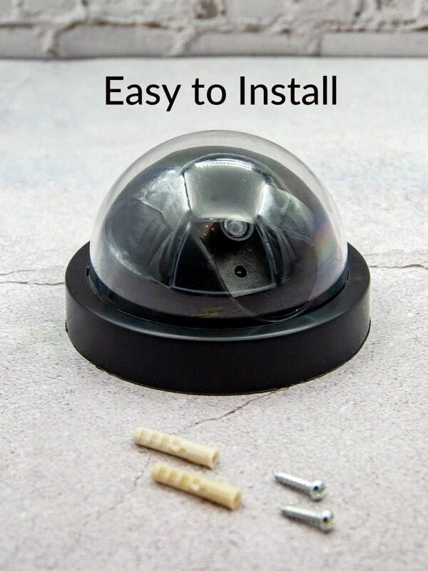 Fake Security Camera With Flashing LED Light Easy to Install 1pc