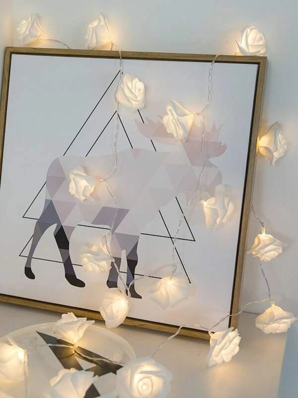 String Light 1pc With 10pcs Rose Shaped Bulb