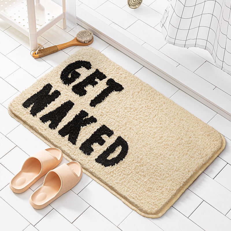 Feblilac Get Naked Bath Mat, Multiple Sized Non Slip Bathmat, Beige Bathroom Rugs, Quotation Anti Slip Toilet Mat, Soft Thick Bathroom Carpet, Art Bathroom Mats, Best Bath Rugs, Hot Shower Mat Non Slip, Toilet Rug