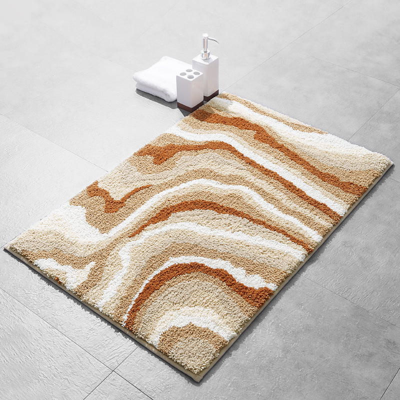Jupiter Grain Bath Mat– Tufted Modern Bathroom Rug in Warm Earth Tones