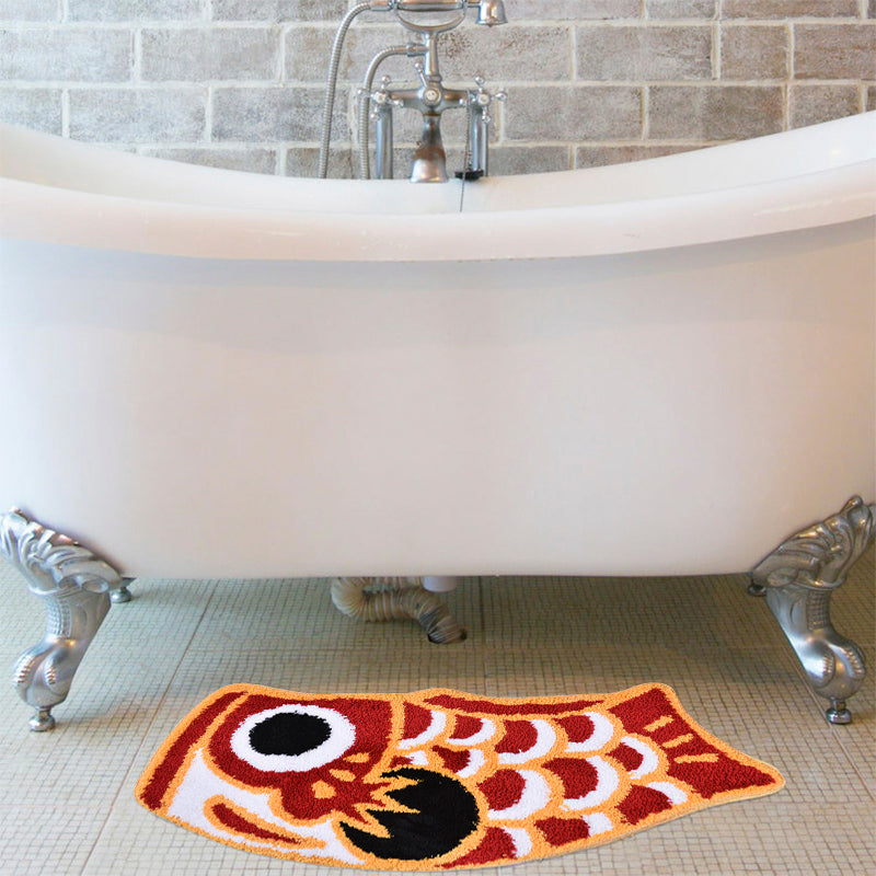 Feblilac Red Koi Fish Bath Mat, 17.7"x33.4" Animal Non Slip Bathmat, Cute Bathroom Rugs, Anti Slip Toilet Mat, Soft Thick Bathroom Carpet, Art Bathroom Mats, Best Bath Rugs, Hot Shower Mat Non Slip, Toilet Rug