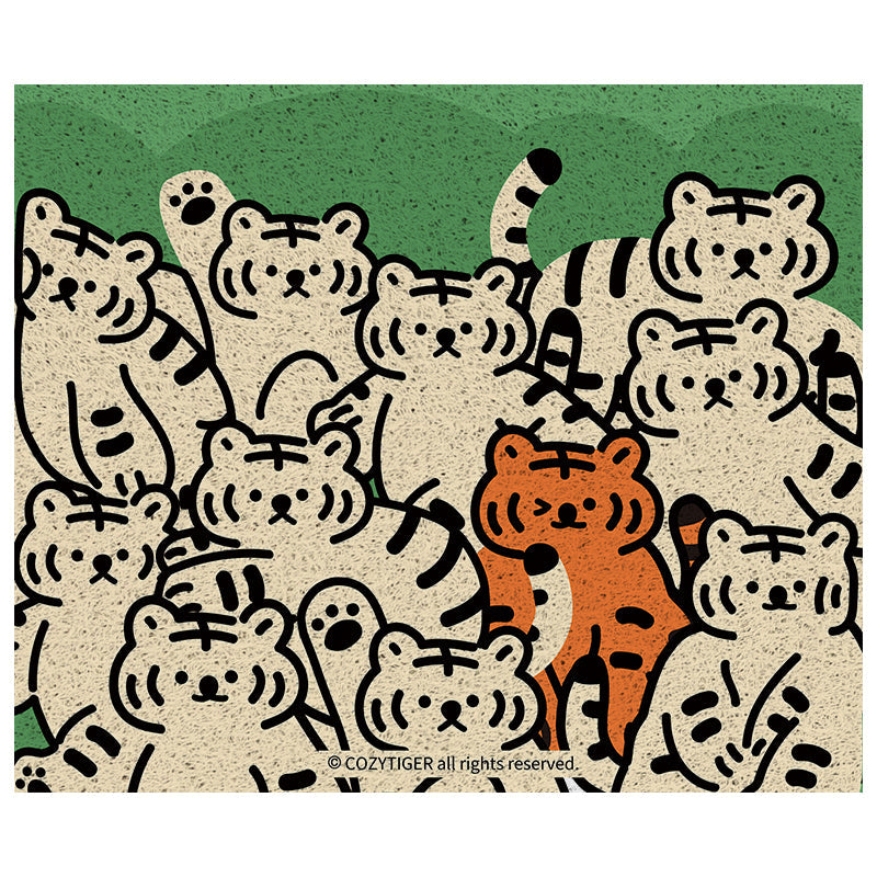 Cute Beige Tigers PVC Entrance Mat
