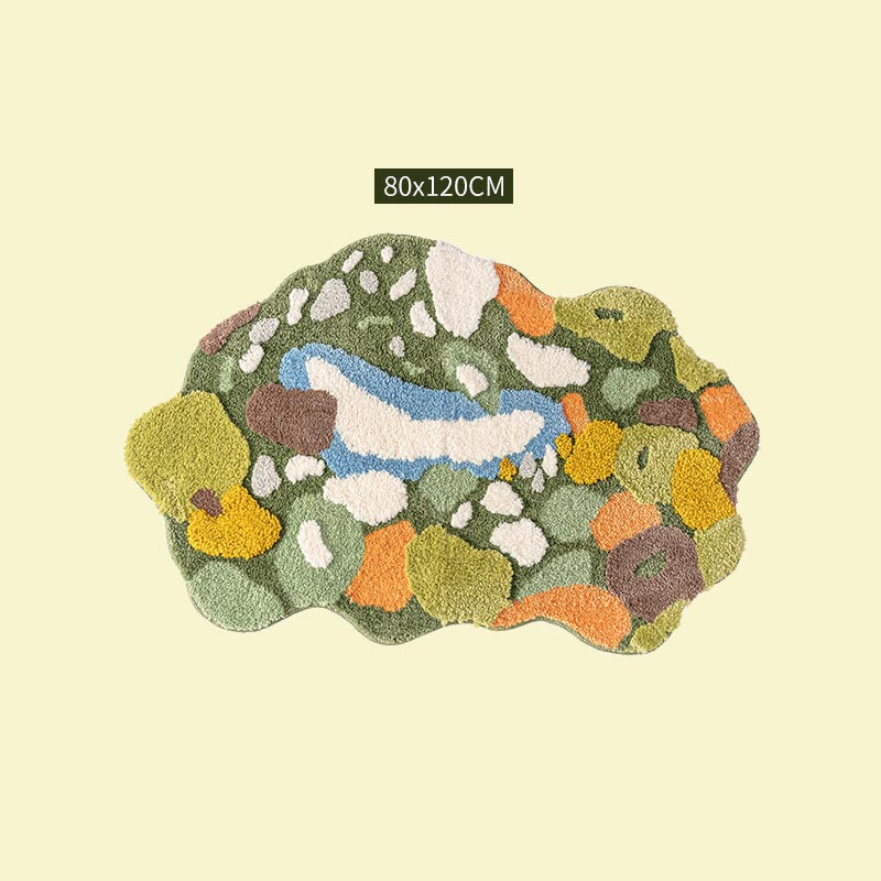 Feblilac 3D Magic Flower Garden Area Rug, 80cmX120cm, Multiple Sized Green Moss Non Slip Bedroom Rug, Floral Living Room Rugs, Green Anti Slip Area Mats, Soft Thick Bedroom Carpet, Art Mats, Best Rugs, Hot Shower Mat Non Slip