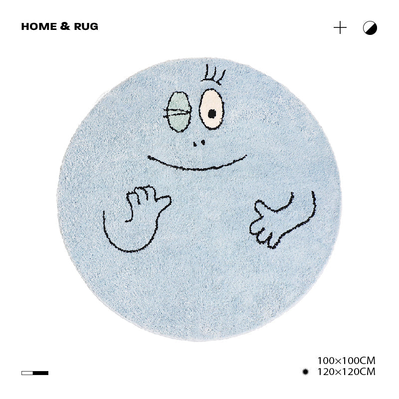 Blue Pink Black Smile Face Bedroom Mat