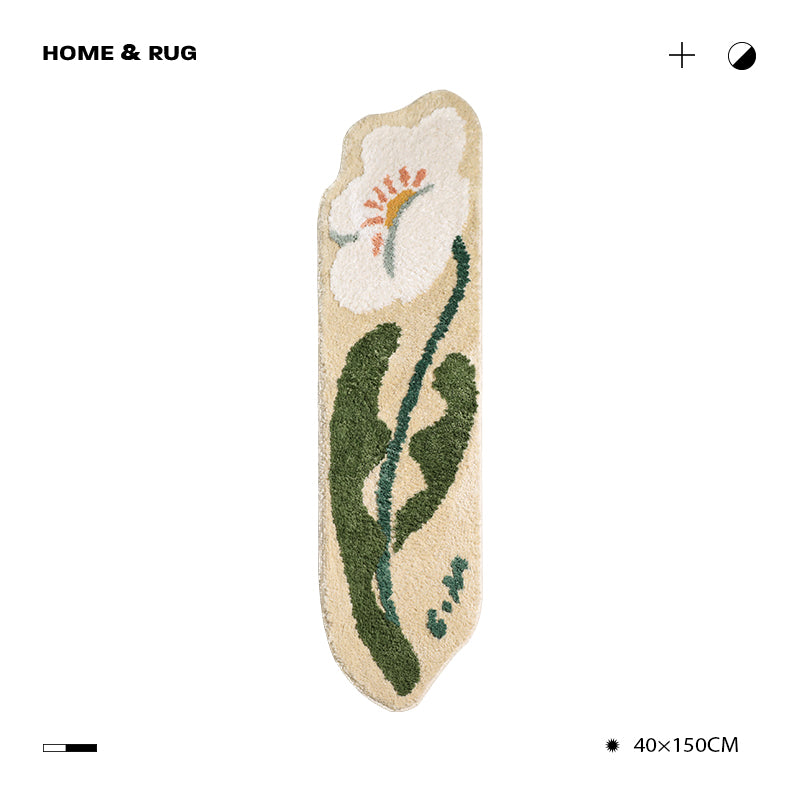 Yellow and White Flower Bedroom Mat