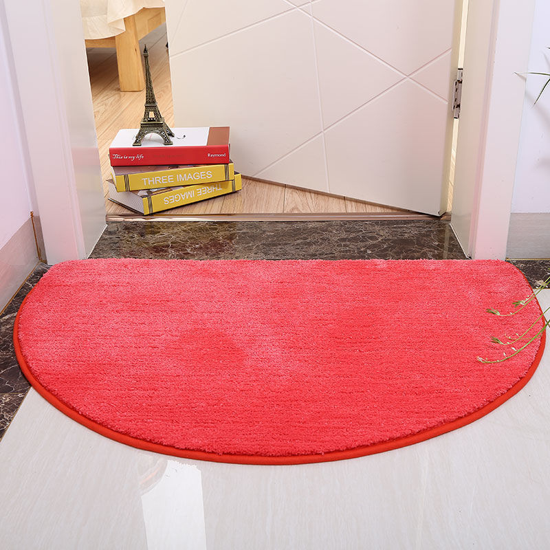 Solid Color Semicircle Bath Mat