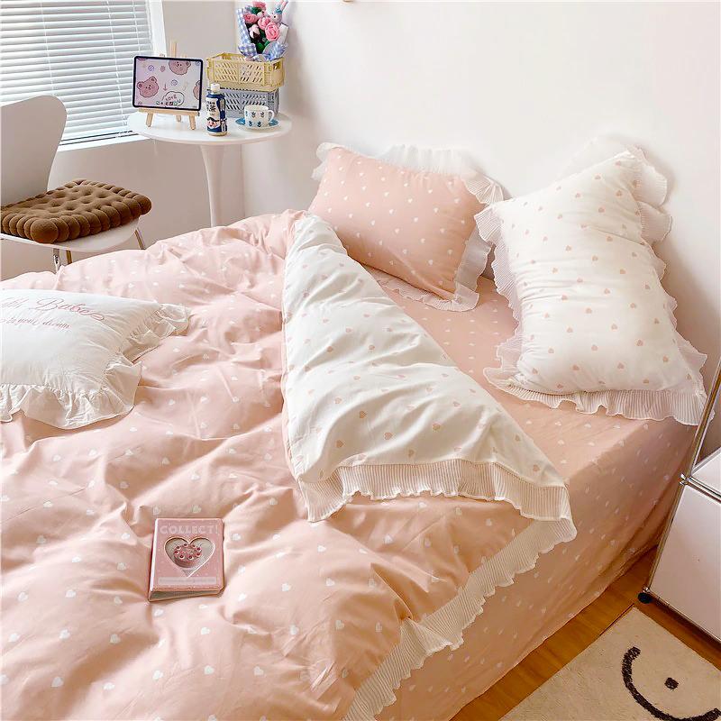 Tiny Heart Cotton Bedding Set