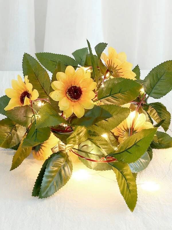 Artificial Sunflower Decor String Light 20pcs