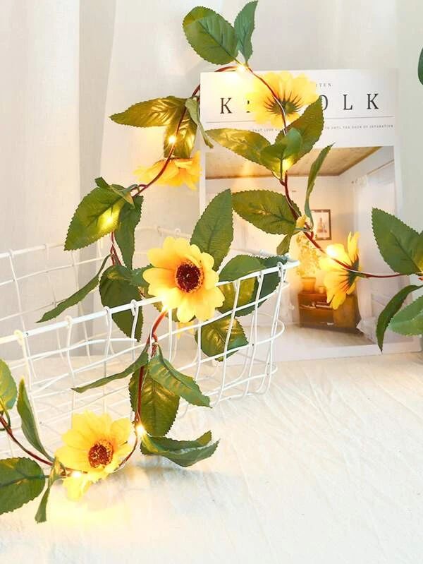 Artificial Sunflower Decor String Light 20pcs