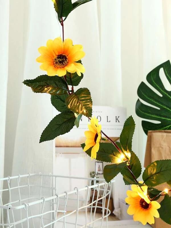 Artificial Sunflower Decor String Light 20pcs