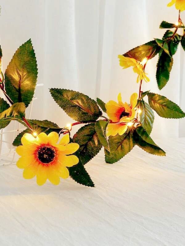 Artificial Sunflower Decor String Light 20pcs