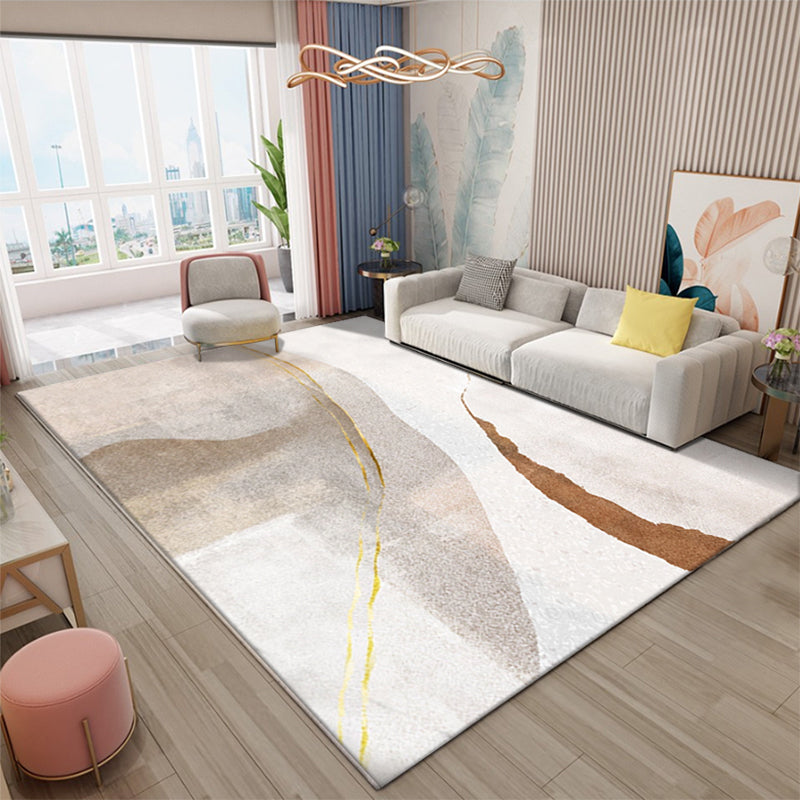 Classic Abstract Rug Multi Color Steampunk Area Carpet Cotton Blend Anti-Slip Backing Easy Care Rug for Living Room - Brown - Clearhalo - 'Area Rug' - 'Rug' - 2215350