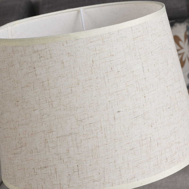 Tapered Table Lighting Simplicity Fabric 1 Bulb Bedside Nightstand Lamp with Wooden Tripod in White