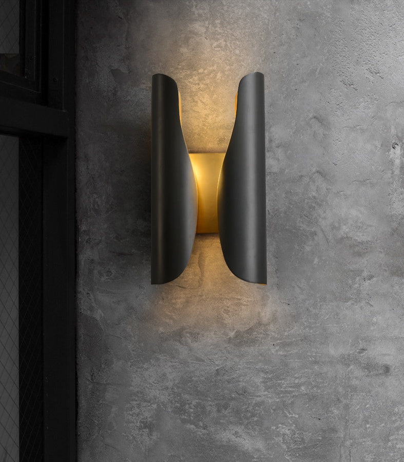 H-shaped Gold Wall Lamp