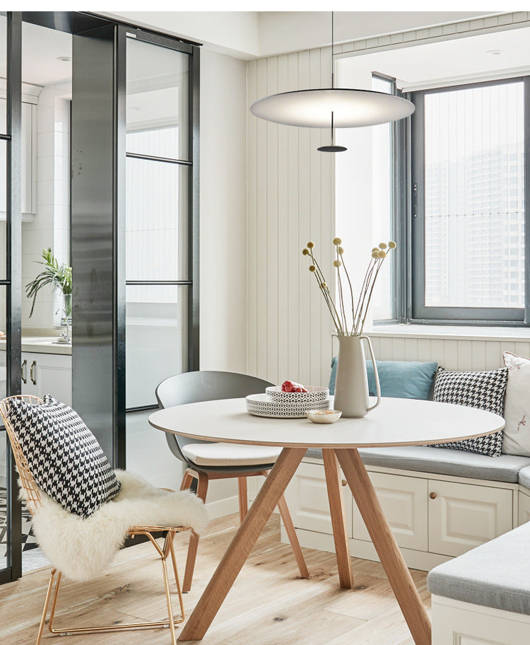 Classic 1-Light Black Disc LED Pendant Light