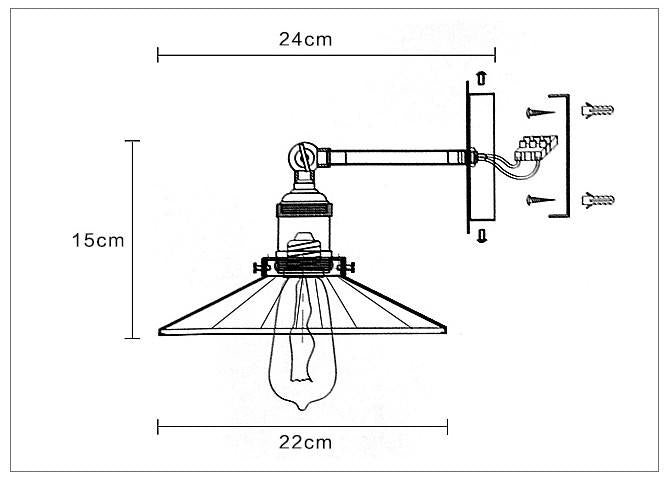 Retro Black Industrial Loft Wall Light With Mirror