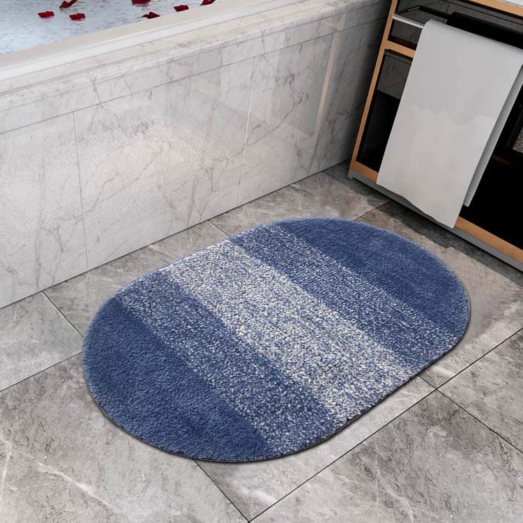 Gradient Rounded Rectangle Line Art Bathroom Mat