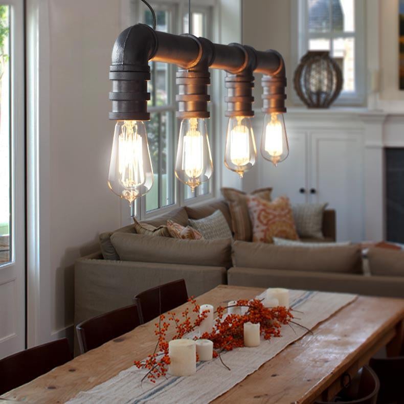 4 Head Water Pipe Industrial Pendant Light
