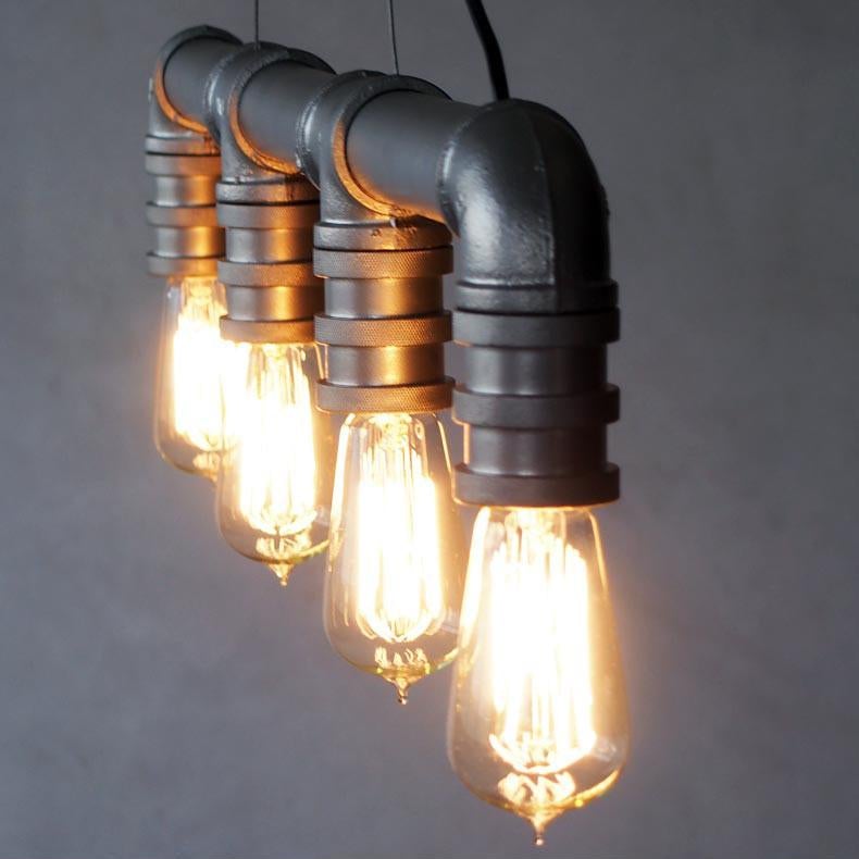 4 Head Water Pipe Industrial Pendant Light