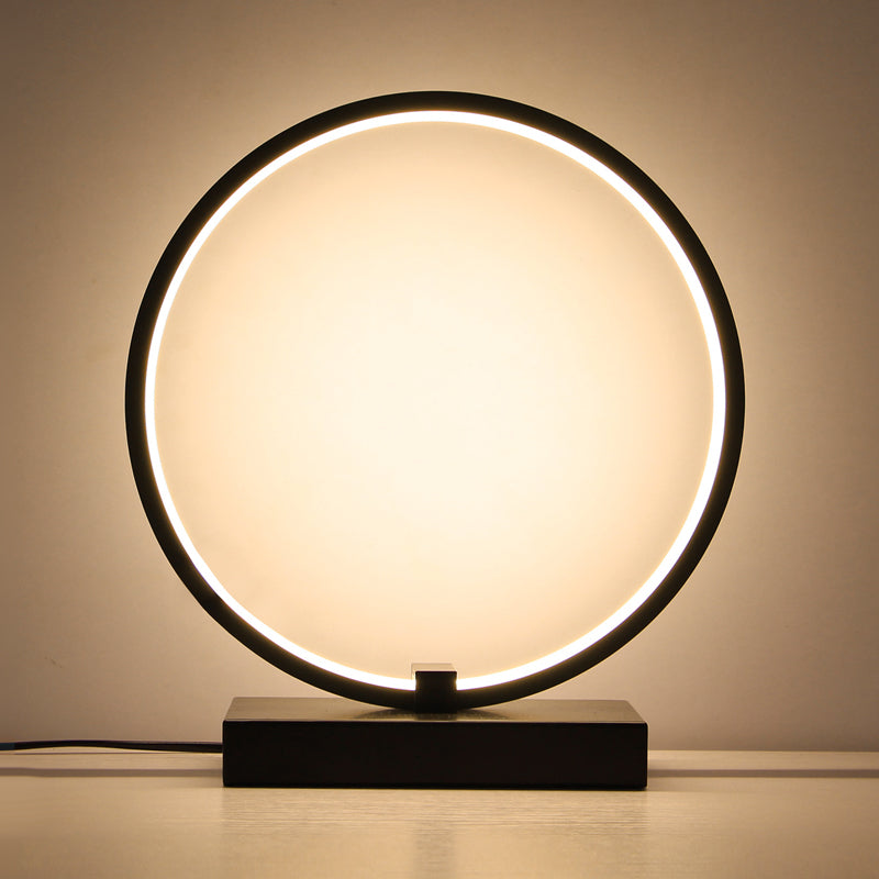 Circular Night Table Lamp Simple Style Acrylic LED Night Light for Bedroom Decor