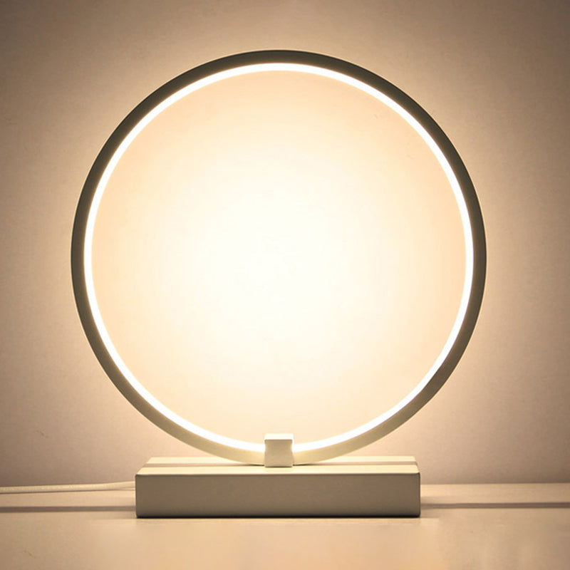 Circular Night Table Lamp Simple Style Acrylic LED Night Light for Bedroom Decor