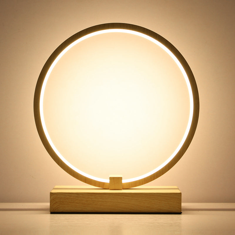Circular Night Table Lamp Simple Style Acrylic LED Night Light for Bedroom Decor