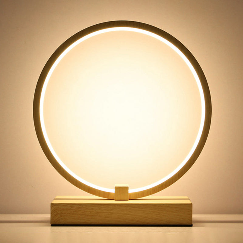 Circular Night Table Lamp Simple Style Acrylic LED Night Light for Bedroom Decor