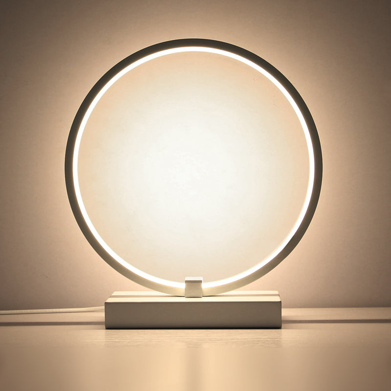 Circular Night Table Lamp Simple Style Acrylic LED Night Light for Bedroom Decor