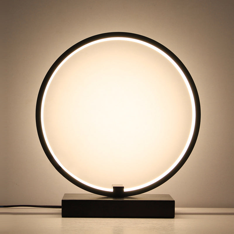 Circular Night Table Lamp Simple Style Acrylic LED Night Light for Bedroom Decor