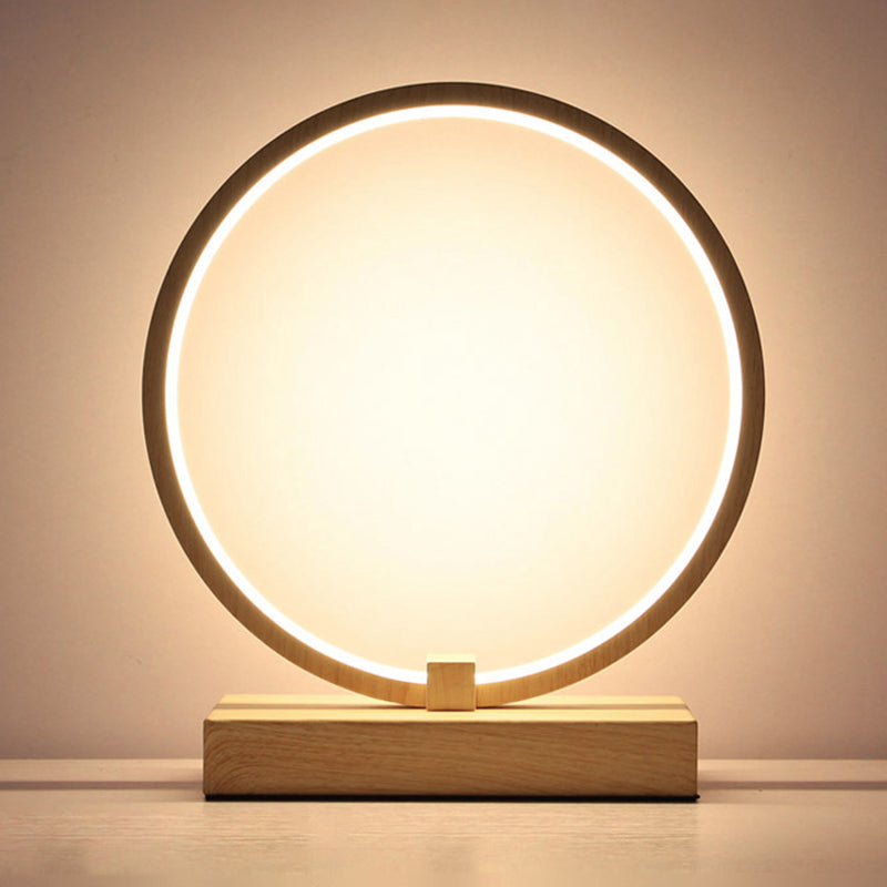 Circular Night Table Lamp Simple Style Acrylic LED Night Light for Bedroom Decor